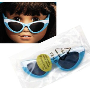 American Girl Cat Eye Sunglasses 1960s Melody Meet Glasses Doll Accessory Blue
